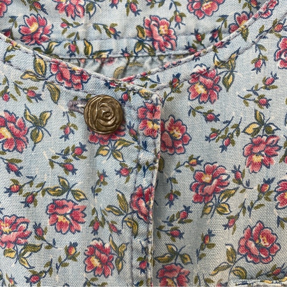 Vintage Liz Wear Floral Button Up Cottagecore Whimsical Midi Dress Size 4 Petite - Picture 9 of 11